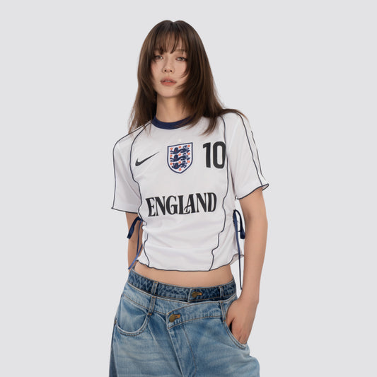 Side Ribbon Drawstring Cropped Remake Top