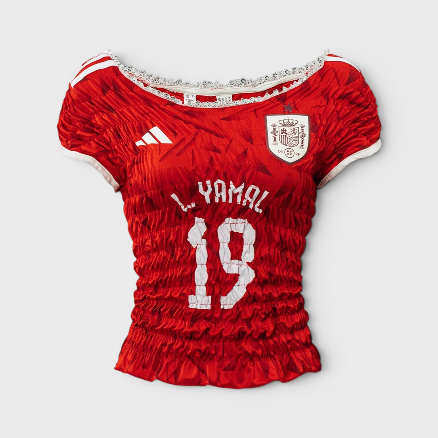 Full Smocked Lace Off-Shoulder Remake Top