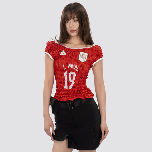 Full Smocked Lace Off-Shoulder Remake Top